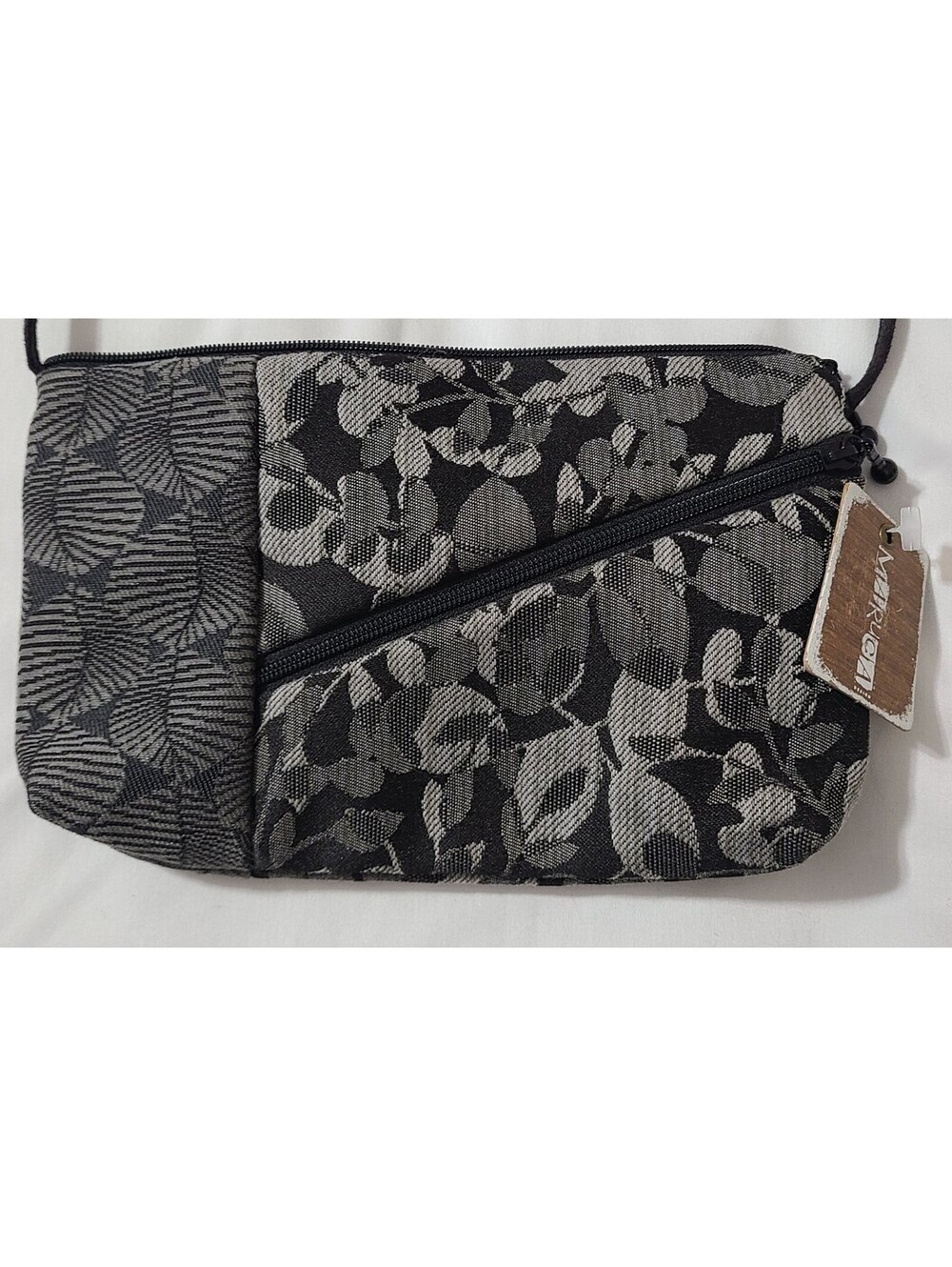 NWT Maruca TomBoy Handbag Crossbody Bag 8"x5" Moonsail Black Jacquard Wallet USA